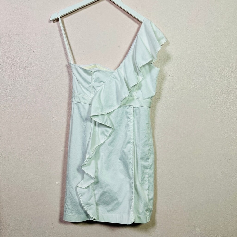 VINCE CAMUTO One Shoulder Ruffle Sheath Dress White Size 10 - Picture 2 of 4